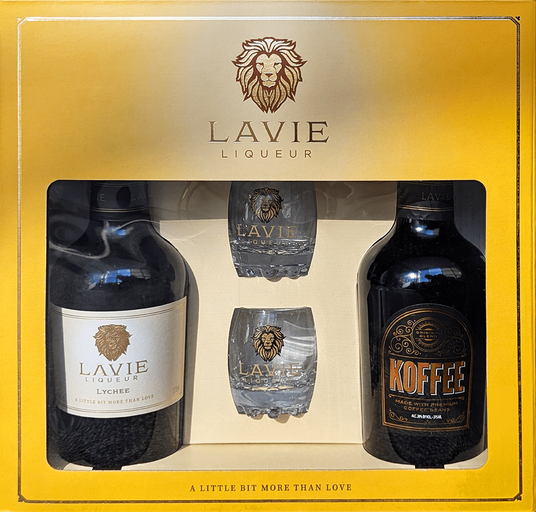 Lavie Liquors - Lychee/Coffee with 2 shot glasses - Simcha Spirits